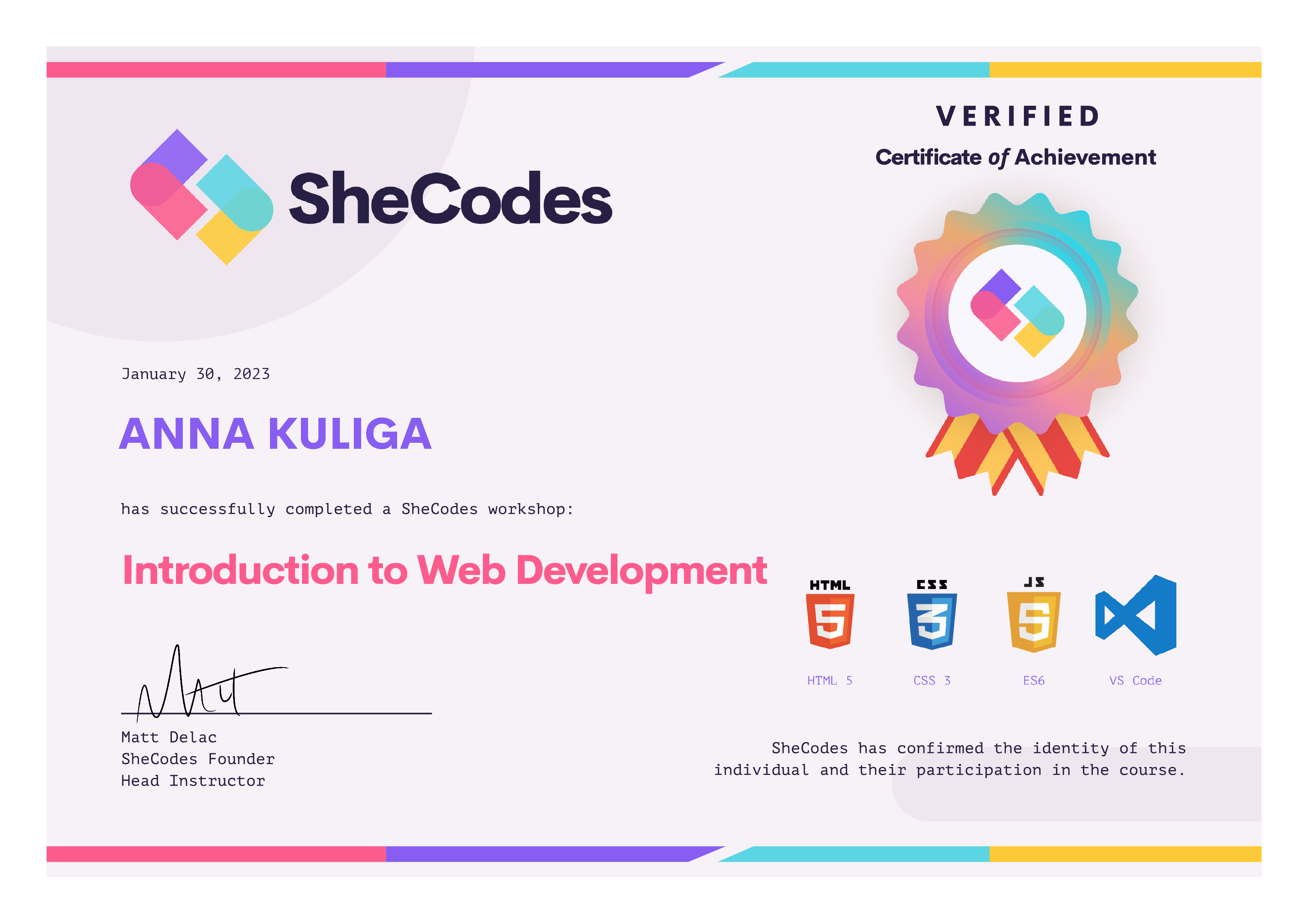 SheCodes Intro to Web Development